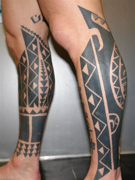 tribal tattoos on the leg